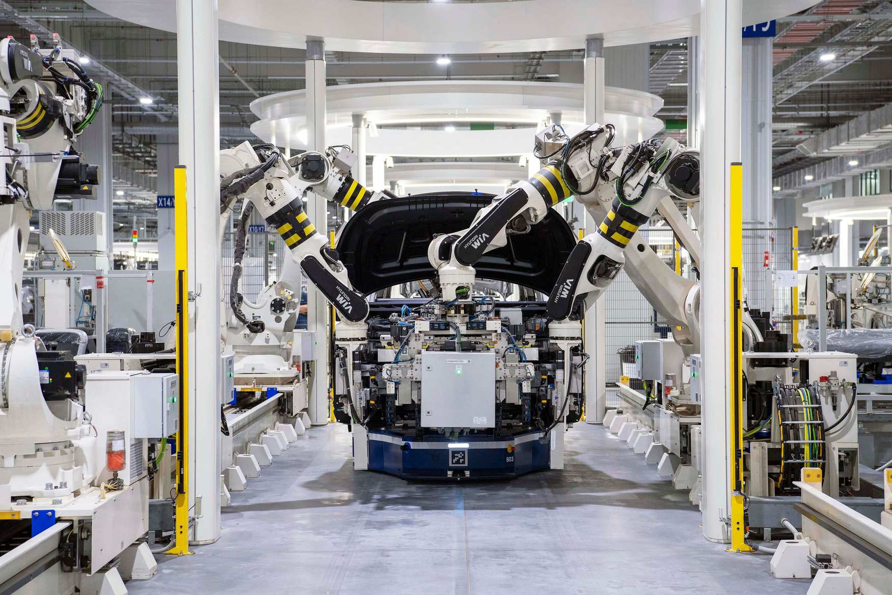 Industrial automation equipment on a production line